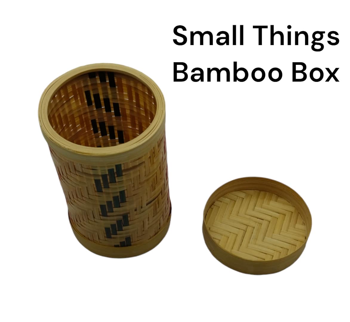 Bamboo Rounded Box | Kitchen & Pencil Organizer | Natural Handy Craft - Image 2